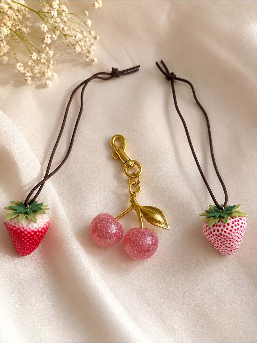 Strawberry & Cherry Purse Charms 🍓🍒 Tory Burch & COACH Inspired Bag Charms